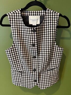 Calypso St. Barth Black & White Button Vest,